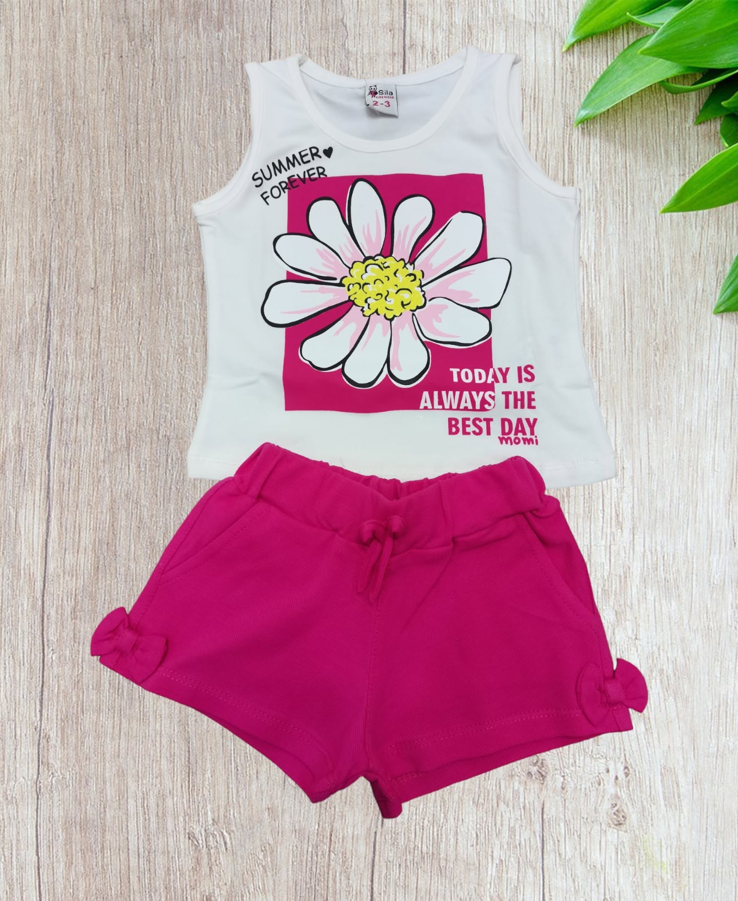 Daisy Top & Pink Shorts Set 1032
