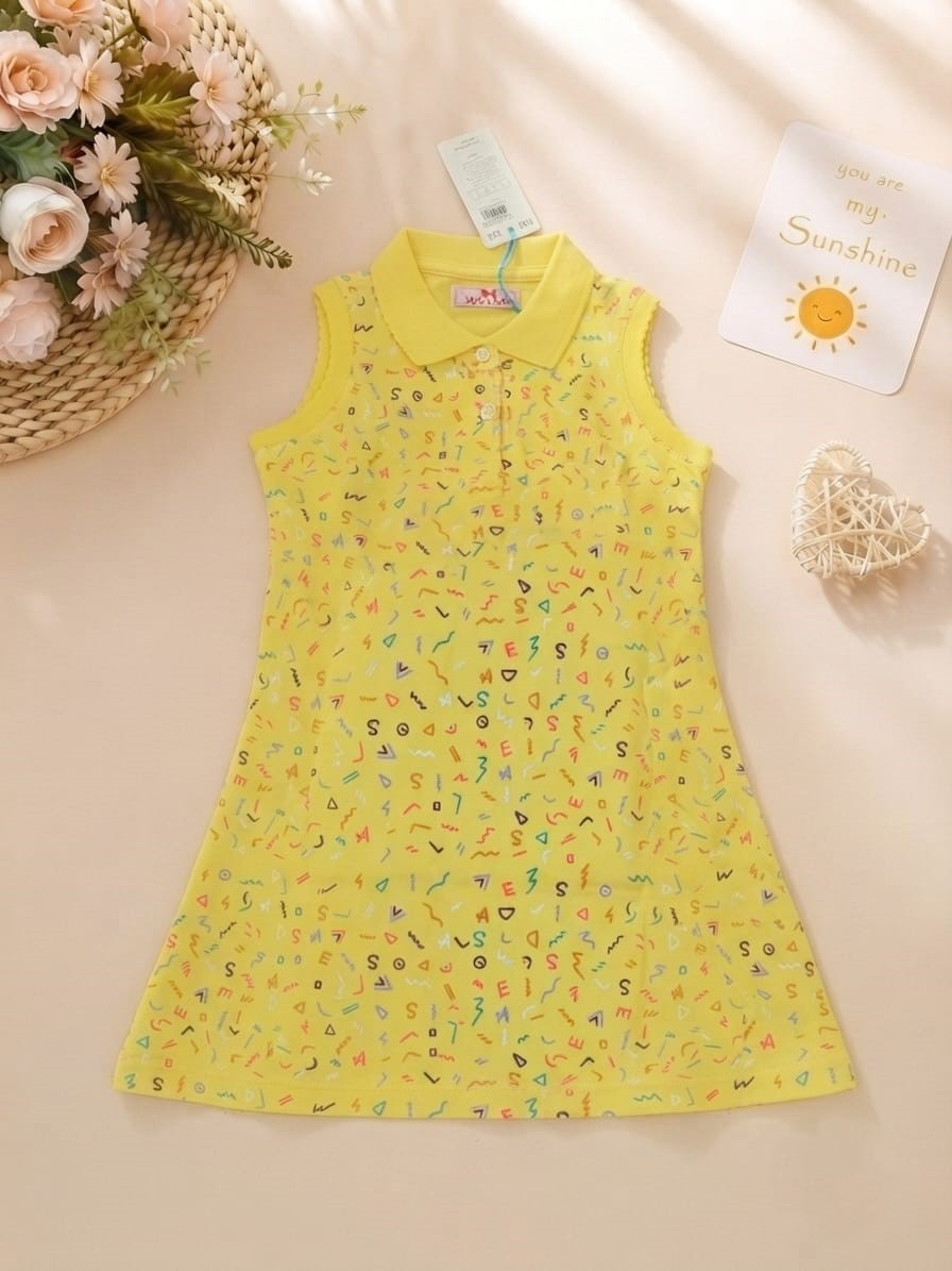 Sleeveless Collared Print Dress BTG324