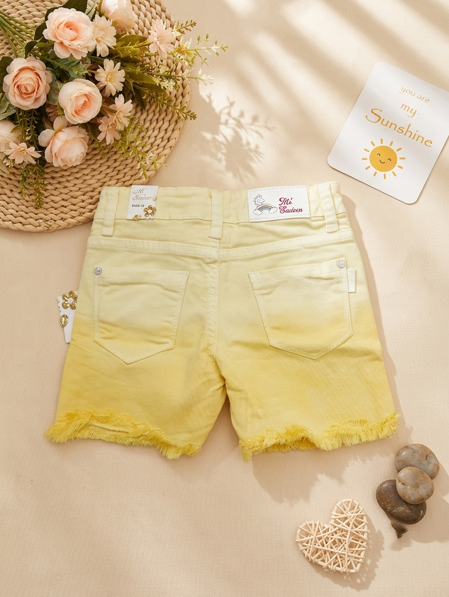 Girls’ Gradient Denim Shorts - 1558