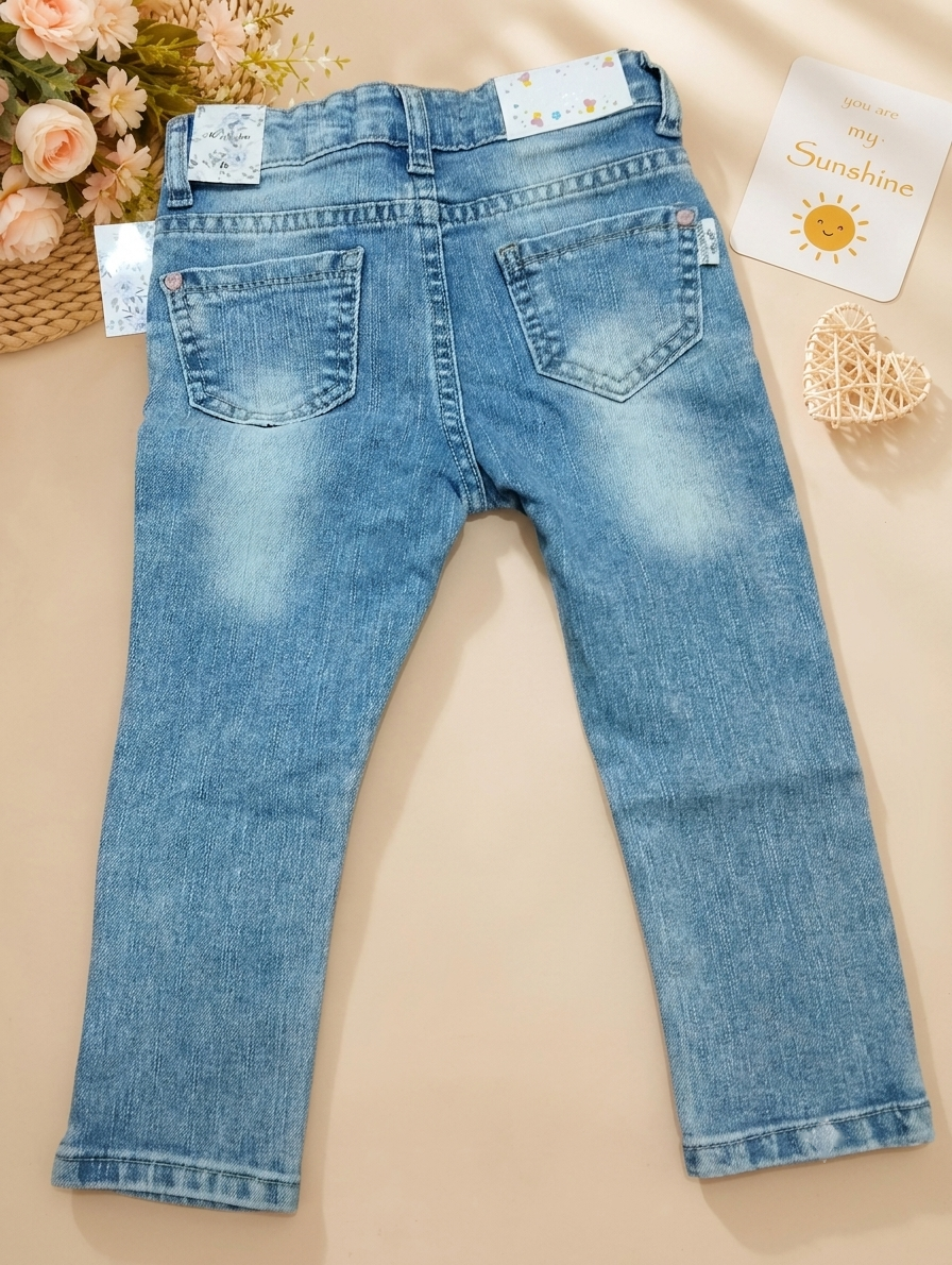 Girls’ Embroidered Denim Jeans- 1675