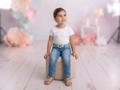 Light Blue Denim Jeans with Belt- 1801