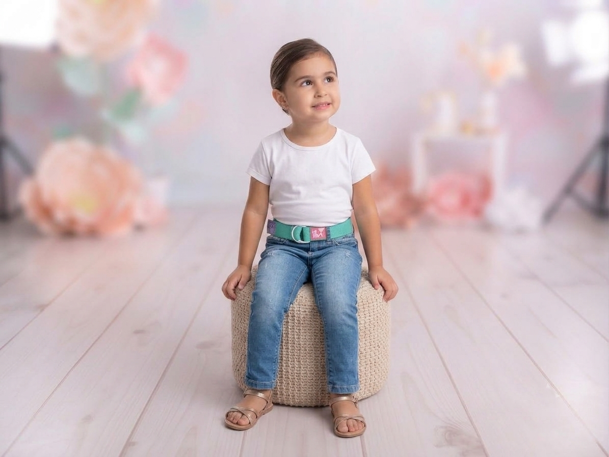 Light Blue Denim Jeans with Belt- 1801