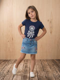 Girls’ Embroidered Denim Skirt- 1611