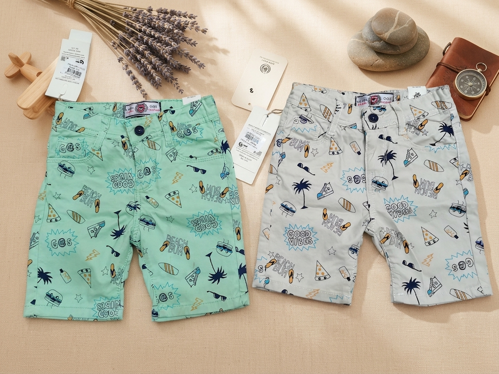 Good Vibes Printed Kids Shorts 1722