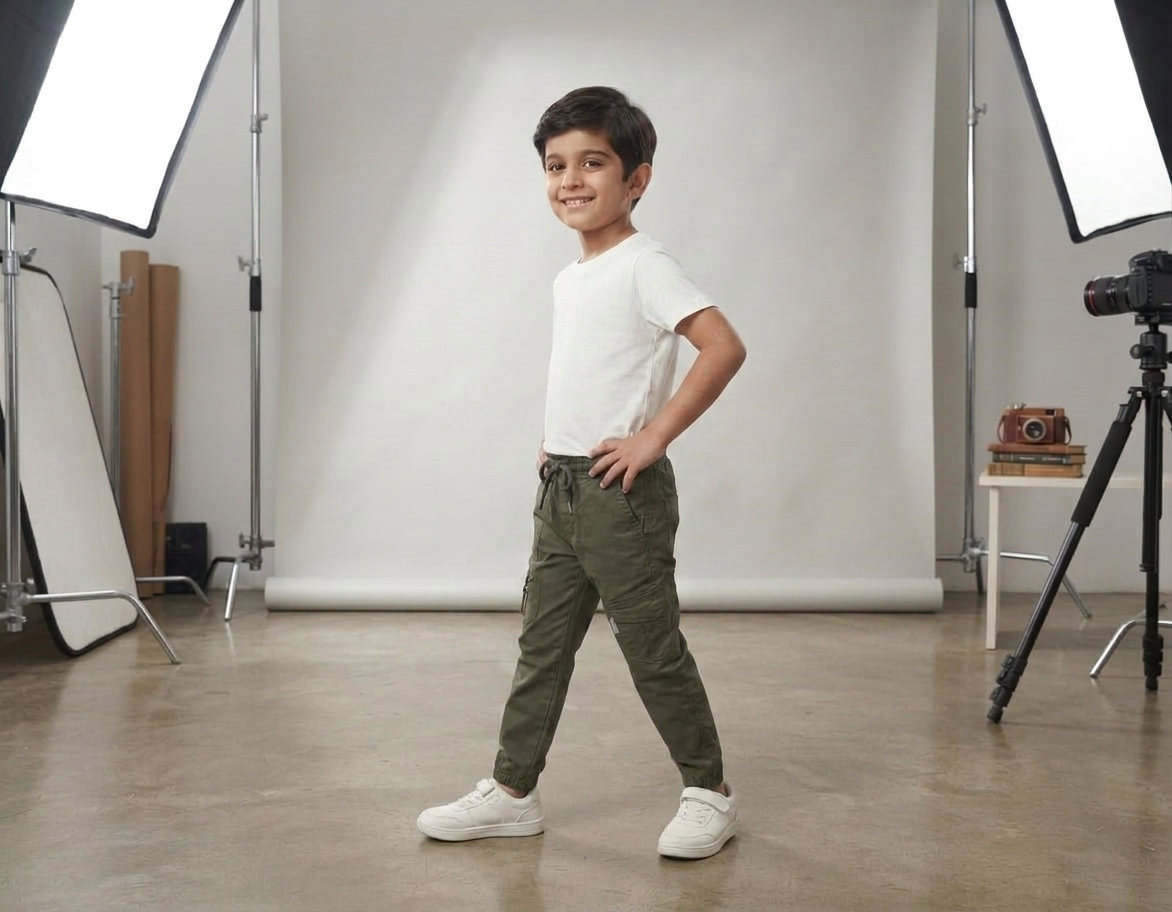Cargo Style Elastic Waist Pants 1961