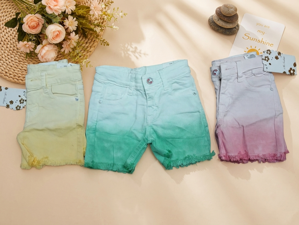 Girls’ Gradient Denim Shorts - 1558