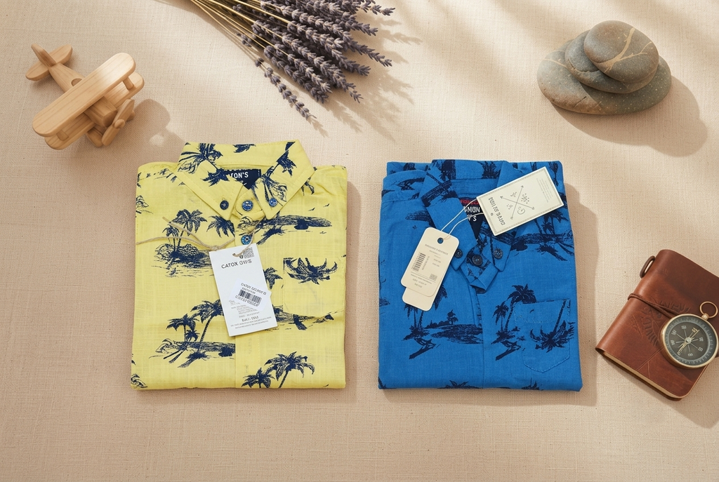 Tropical Print Long Sleeve Shirt 73