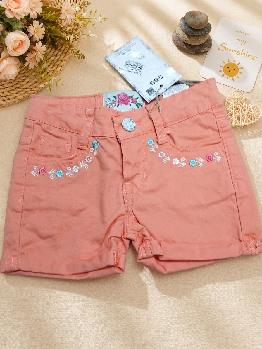 Floral Embroidered Girls Shorts- 1954