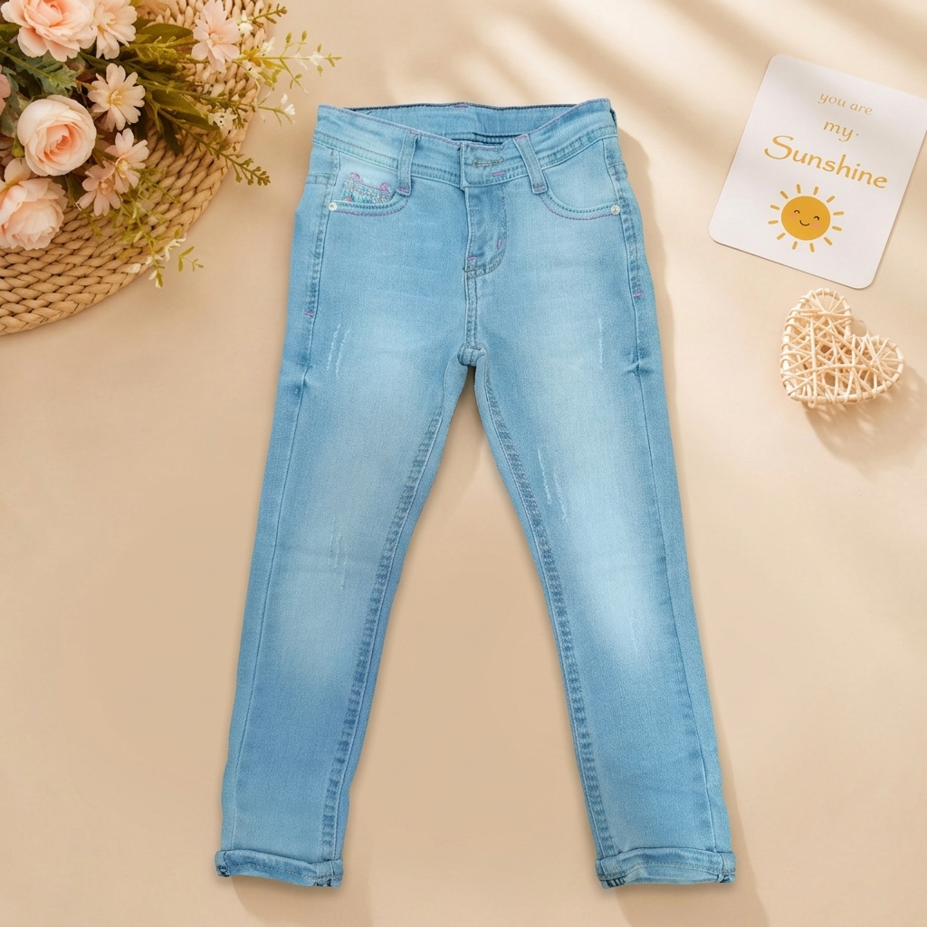 Playful Pockets Embroidered Jeans - 1714