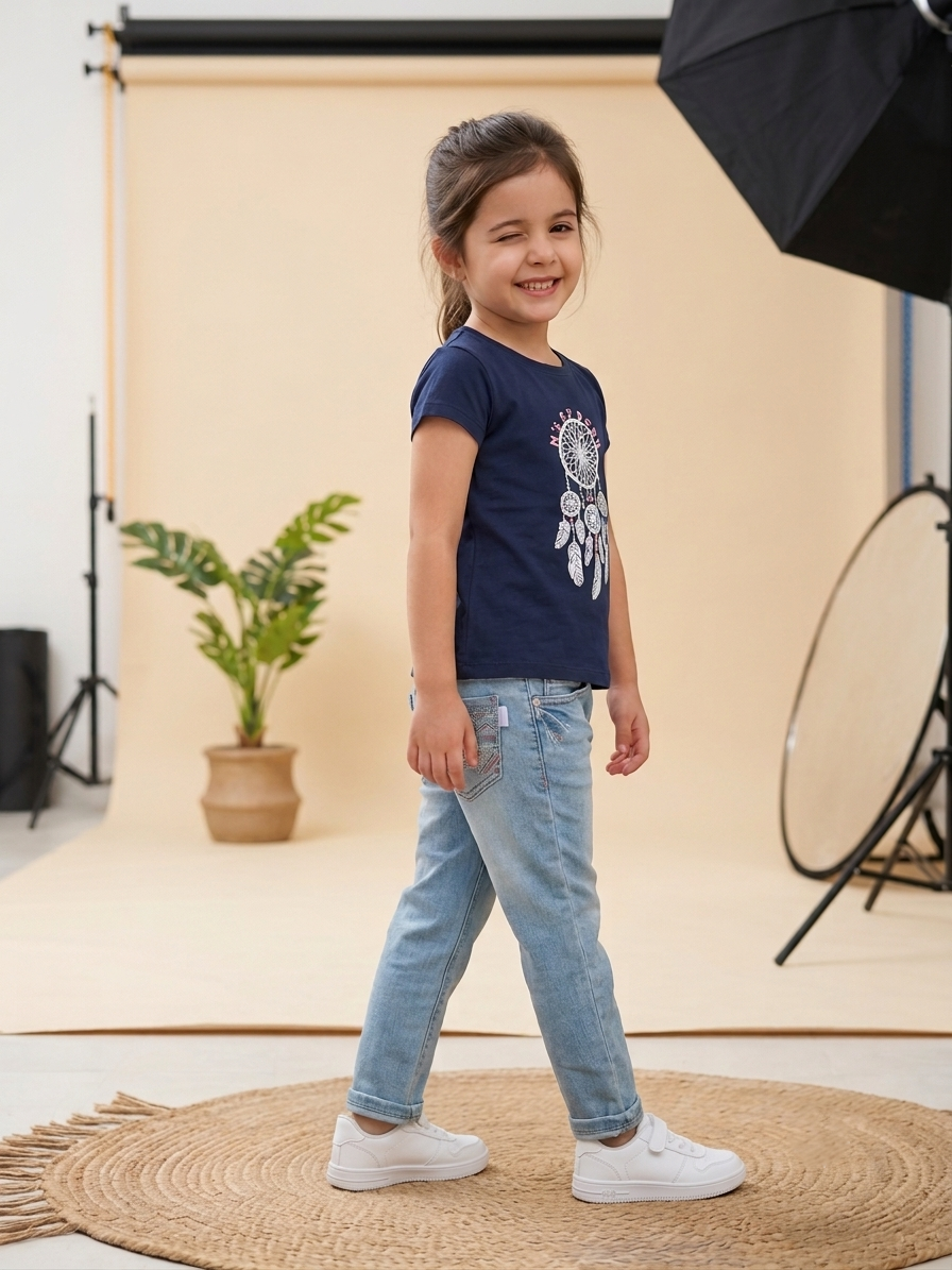 Playful Pockets Embroidered Jeans - 1714