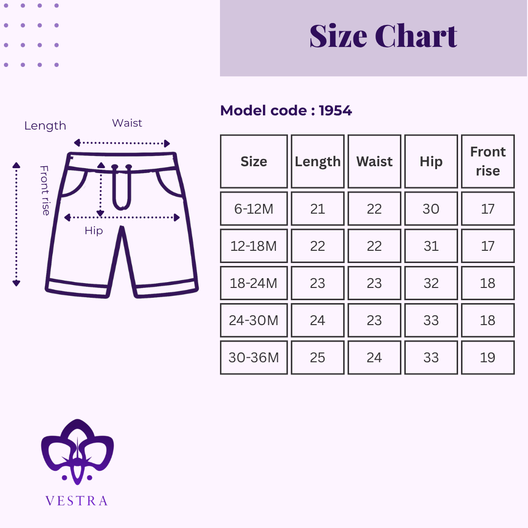 Floral Embroidered Girls Shorts- 1954
