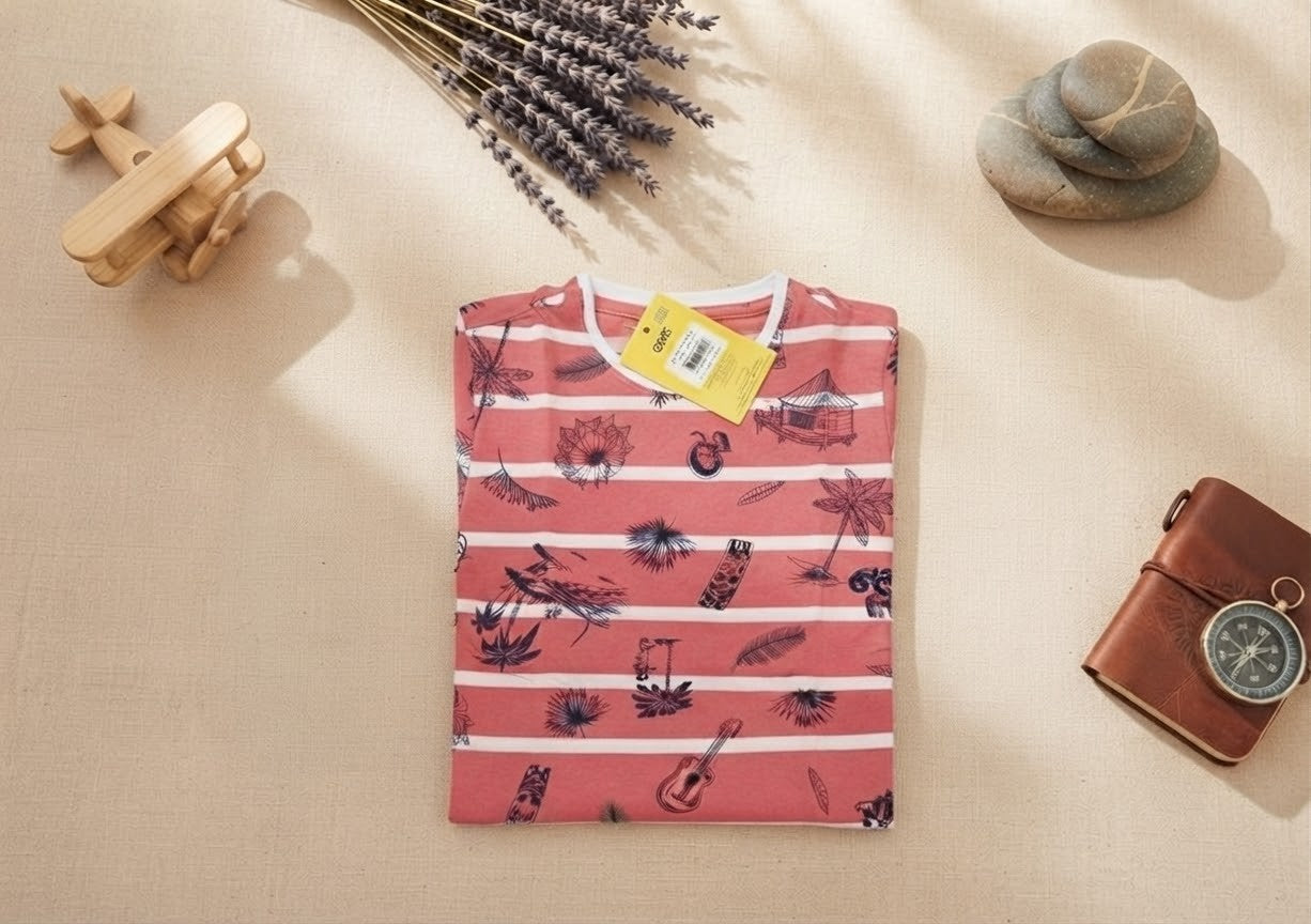 Tropical Striped round T-Shirt 367
