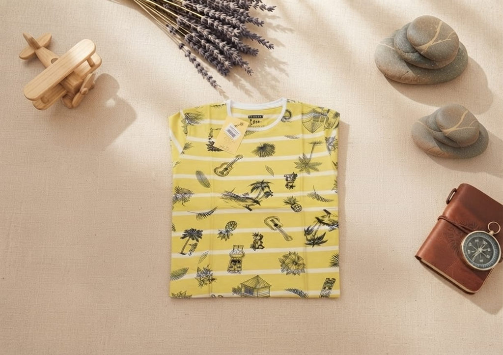 Tropical Striped round T-Shirt 367