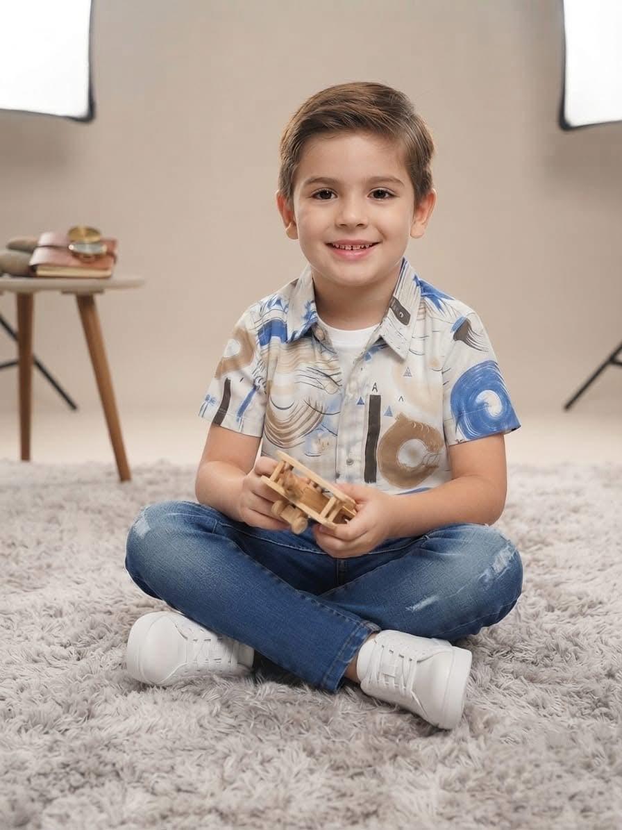Boys’ Geometric Print Shirt AK010