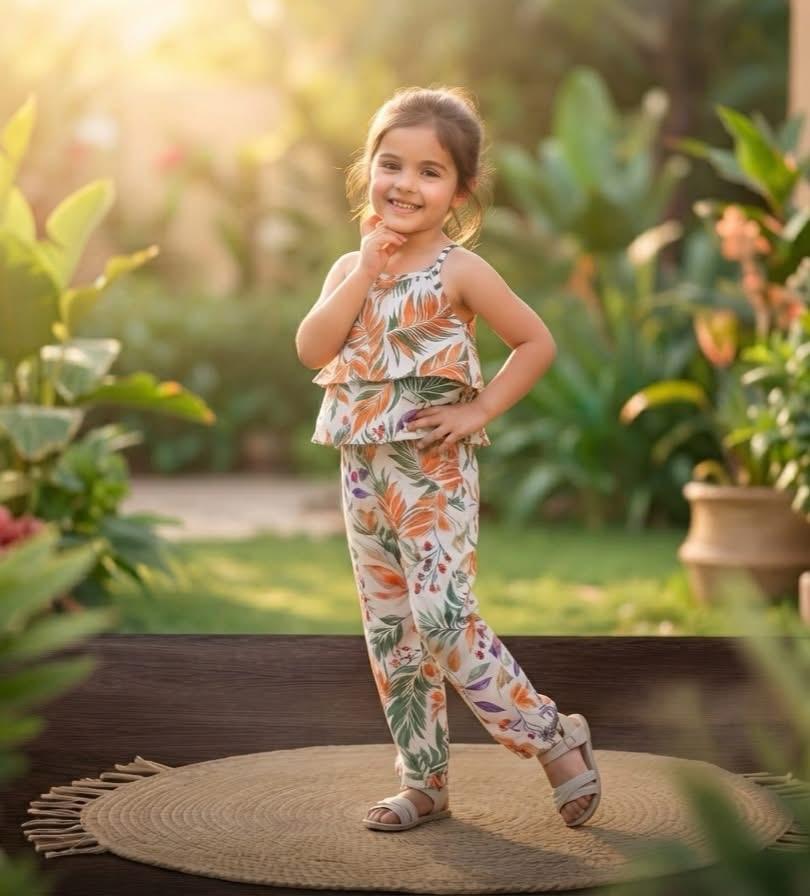 Tropical Leaf Jumpsuit - AK001