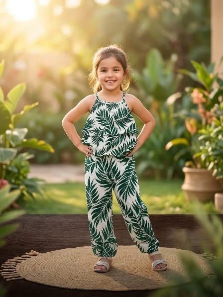 Tropical Leaf Jumpsuit - AK001