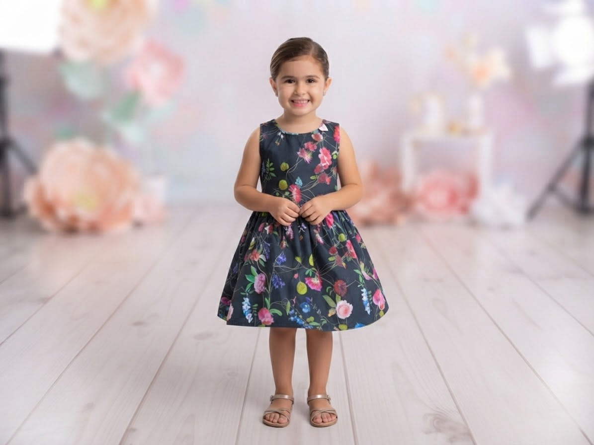 Floral Sleeveless Dress 1002