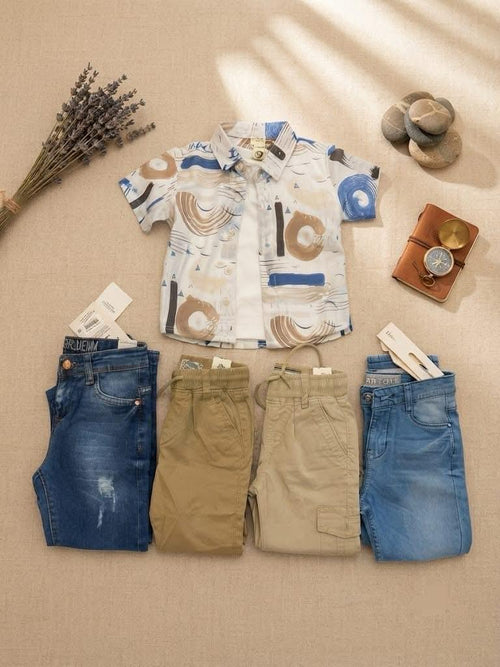 Boys’ Geometric Print Shirt AK010