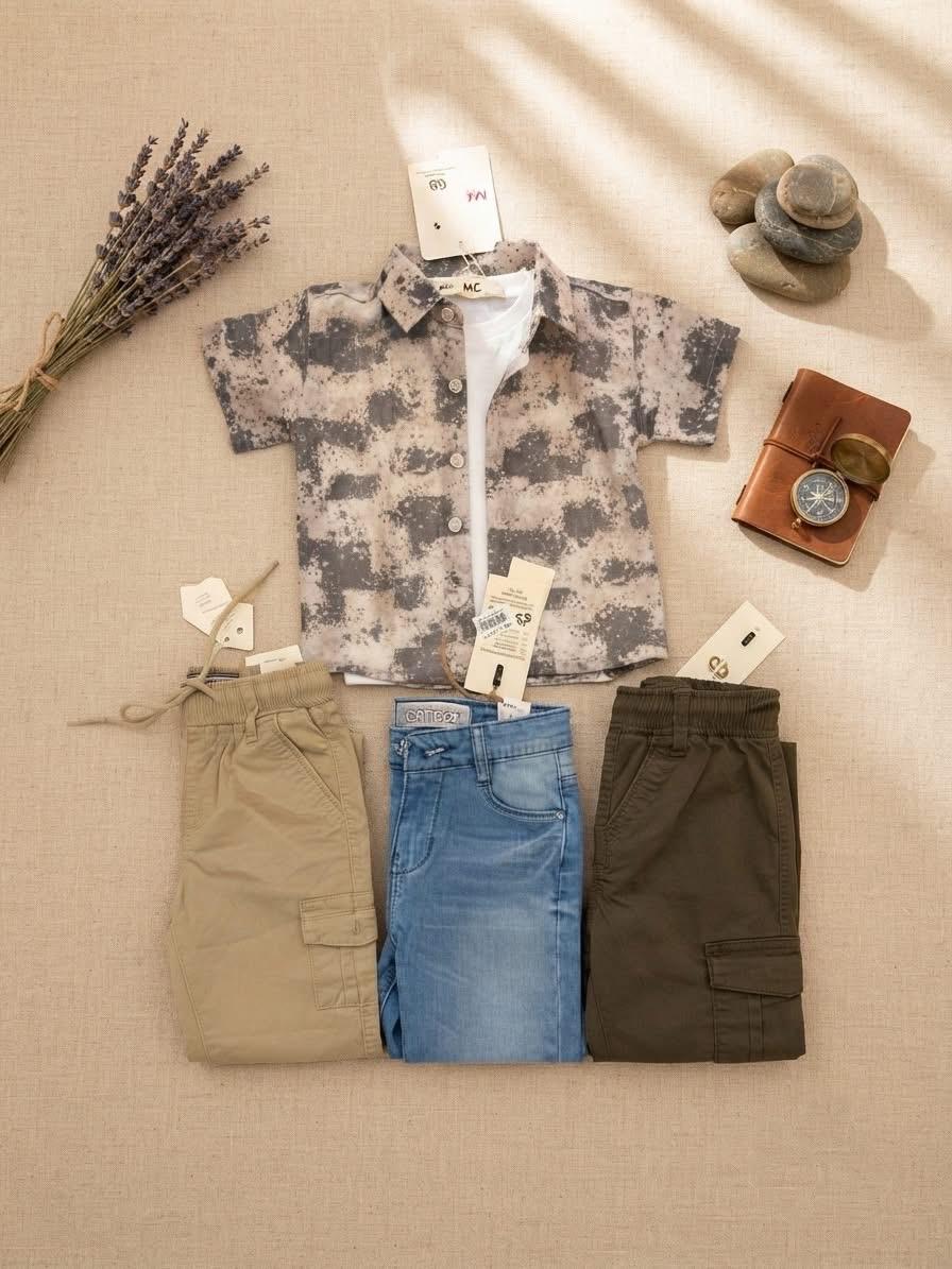 Leaf Printed Olive Shirt - AK008