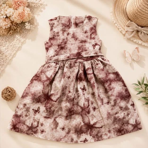Wine Red Tie‑Dye Dress AK003