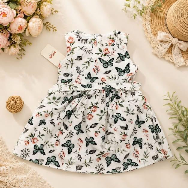 Floral White Butterfly Dress AK005