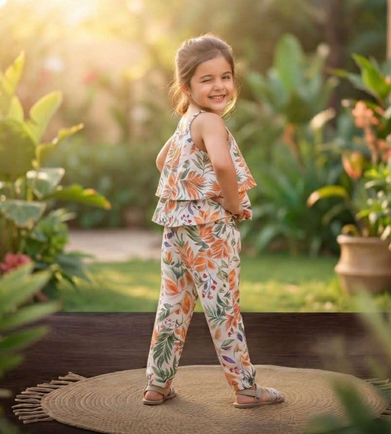 Tropical Leaf Jumpsuit - AK001